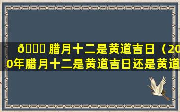 🐟 腊月十二是黄道吉日（2020年腊月十二是黄道吉日还是黄道闭 🦄 日）